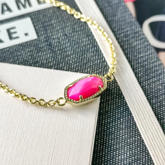 New Gold kendra scott Elaina Adjustable Chain Bracelet Purple Pearl - Picture 2 of 3